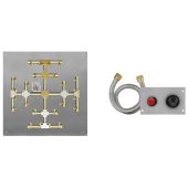Firegear FPB-SFPSSF-TPSI Spark Ignition Gas Fire Pit Burner Kit with Square Flat Pan & Brass Burning Snowflake