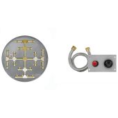 Firegear FPB-DPSSF-TPSI Spark Ignition Gas Fire Pit Burner Kit with Round Flat Pan & Brass Burning Snowflake
