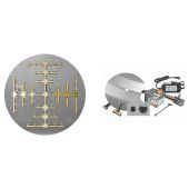 Firegear FPB-DPSSF-AWS Electronic Ignition Gas Fire Pit Burner Kit with Round Flat Pan & Brass Burning Snowflake