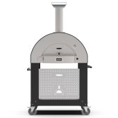 Alfa FXCL-2P-GGRA-U-BF-2P-NER 2 Pizze 38-Inch Gas Pizza Oven on Black Cart, Ardesia Gray