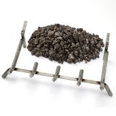 Outdoor Lifestyles Stainless Steel Grate with Lava Rock for Courtyard Outdoor Gas Fireplace