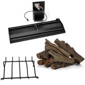 HPC Fire DBOF-EI-LOG Electronic Ignition Duel-Step Fully Assembled Fireplace Insert with Log Set