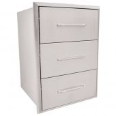 Saber K00AA2814 Stainless Steel Triple Drawer Cabinet, 18x18-Inches