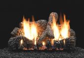 White Mountain Hearth LSxxC-Kit Ceramic Fiber Charred Oak Complete Fireplace Log Set