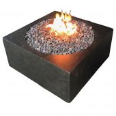 Fire by Design MGRCUBE36 Round Cube 36-Inch GFRC Fire Pit Table