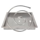 Fire by Design Square Match Light Gas Fire Pit Burner Kit with Square Drop-In Bowl Pan
