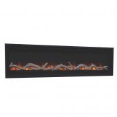 Superior MPE-D Built-In Linear Electric Fireplace with Driftwood Logs and Smoked Crystal Ember Bed