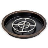 American Fire Glass Round Oil Rubbed Bronze Pan with Burner