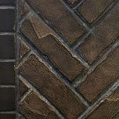 Outdoor Lifestyles Herringbone Brick Panels for Fortress Indoor/Outdoor See-Through Gas Fireplace