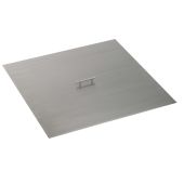 The Outdoor Plus OPT-30SC Brushed Stainless Steel Square Fire Pit Cover, 30x30-Inch
