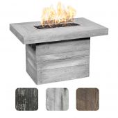 TOP Fires by The Outdoor Plus OPT-ALB36 Alberta 36x24-Inch Linear Wood Grain Concrete Gas Fire Pit