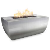 TOP Fires by The Outdoor Plus Avalon 24-Inch Tall Linear Stainless Steel Gas Fire Pit