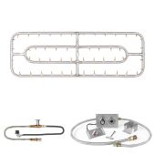 The Outdoor Plus Stainless Steel Double Rectangle Bullet Spark Ignition Gas Fire Pit Burner Kit