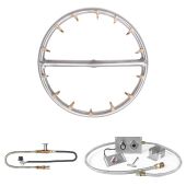 The Outdoor Plus Stainless Steel Round Bullet Spark Ignition Gas Fire Pit Burner Kit
