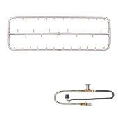 The Outdoor Plus Stainless Steel Rectangle Bullet Match Light Gas Fire Pit Burner Kit