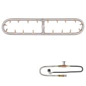 The Outdoor Plus Stainless Steel Racetrack Bullet Match Light Gas Fire Pit Burner Kit
