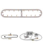 The Outdoor Plus Stainless Steel Racetrack Bullet Spark Ignition Gas Fire Pit Burner Kit