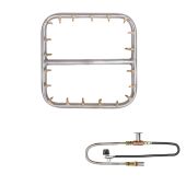 The Outdoor Plus Stainless Steel Square Bullet Match Light Gas Fire Pit Burner Kit