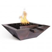 TOP Fires by The Outdoor Plus Maya Square Copper Gas Fire and Water Bowl - Gravity Spill