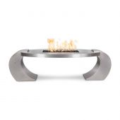 TOP Fires by The Outdoor Plus Vernon 86x24-Inch Oval Stainless Steel Gas Fire Pit