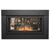 Sierra Flame PALISADE-36 36-Inch Palisade Direct Vent See-Through Built-In Gas Fireplace with Black Reflective Fireglass and Rock Set