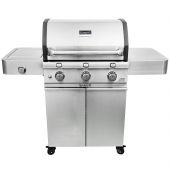 Saber R50CC0317 3-Burner Deluxe Freestanding Cast Infrared Grill with Side Burner 32-Inches