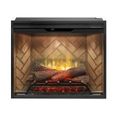 Dimplex Revillusion Electric Fireplace with Herringbone Backer, Front Glass Pane and Plug Kit, 30-Inches