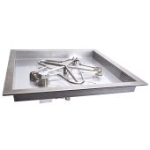 HPC Fire Penta Electronic Ignition Gas Fire Pit Kit with Square Bowl Pan