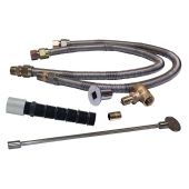 Spotix 3/4-Inch Double Flex Line and Key Valve Natural Gas Fire Pit Installation Kit