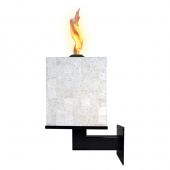 Grand Effects SQxxW16 16x16-Inch Square Wall Mount White Quartz Stone Candelere with Electronic Ignition & LED Lights