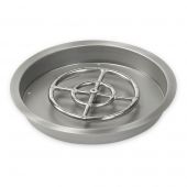American Fire Glass Round Stainless Steel Pan with Burner