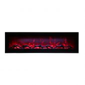 Amantii SYM-34 Basic Clean Face Built-In Electric Fireplace with Glass and Black Steel Surround, 34-Inch