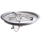 HPC Fire Penta Electronic Ignition Gas Fire Pit Kit with Round Bowl Pan and Torpedo Burner