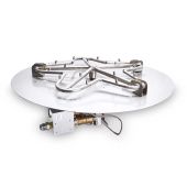 HPC Fire Penta Electronic Ignition Gas Fire Pit Kit with Round Flat Pan and Torpedo Burner
