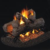 Real Fyre R Golden Oak Stainless Steel Vented Gas Log Set, See-Thru