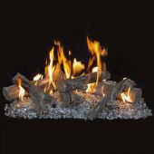 Grand Canyon Linear Western Driftwood Vented Gas Log Set with Stainless Steel Glass Burner and Media