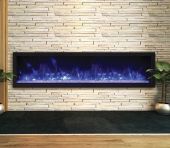 Remii 102765-XS Extra Slim Indoor Built-In Electric Fireplace with Black Steel Surround, 65-Inch