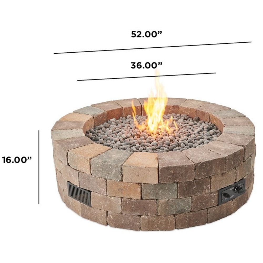 series Larry Belmont graphic The Outdoor GreatRoom Company BRON52-K Do-It-Yourself Bronson Round Gas  Fire Pit Kit, 51.25-Inch