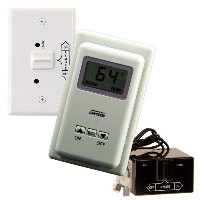 Skytech TS/R-2 Wireless Wall Mounted Thermostat Fireplace Remote Control and Receiver