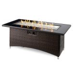 Montego gas fire table by The Outdoor GreatRoom Company hero image with flames