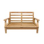 Royal Teak Collection MIA2FO Miami Teak Love Seat, Frame Only (Cushions Not Included)