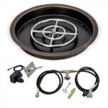 American Fire Glass Spark Ignition Fire Pit Kit, Round Bowl Pan, 19 Inch, Propane Gas (LP)