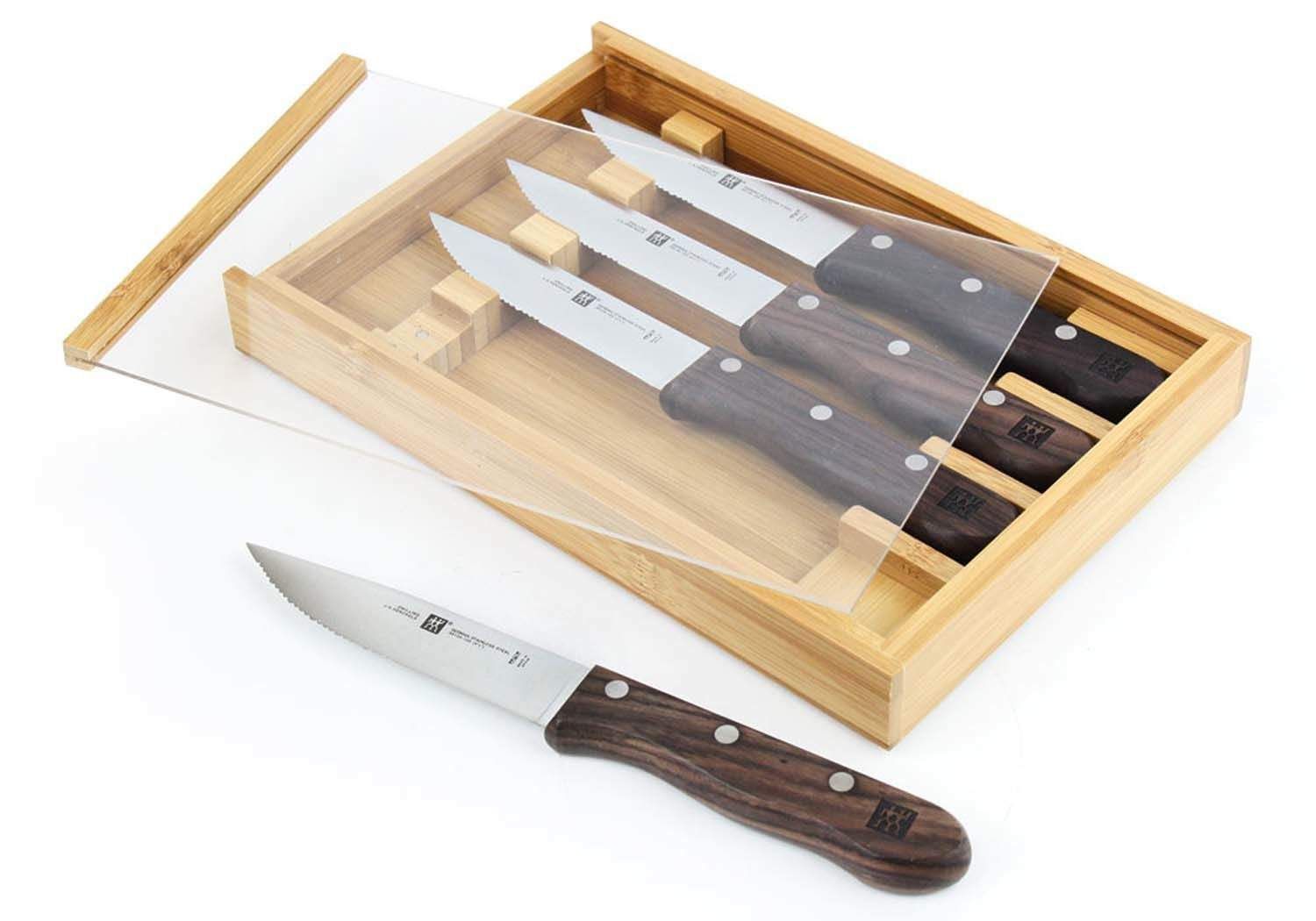 Zwilling J.A. Henckels Steakhouse 4-Piece Steak Knife Set with Storage Case
