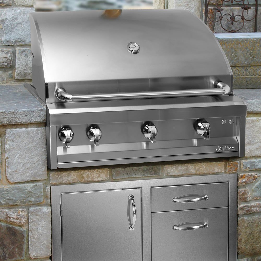 Artisan ARTP-36C-LP Professional Series GAS Grill with Single Side Burner on Cart in in Stainless Steel, Propane | Size: 36 Inches by Spotix