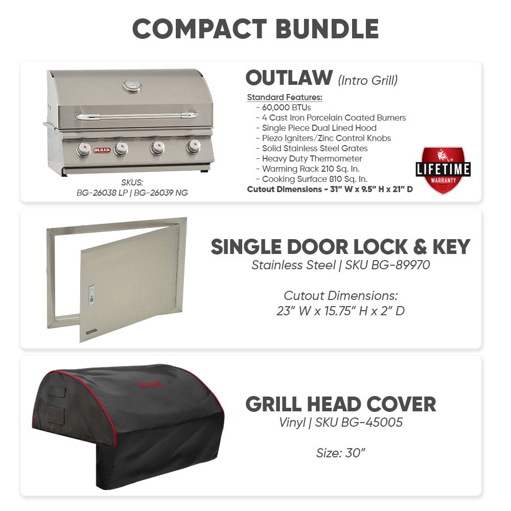 Bull BG-BDL-COM Compact Outdoor Kitchen Bundle