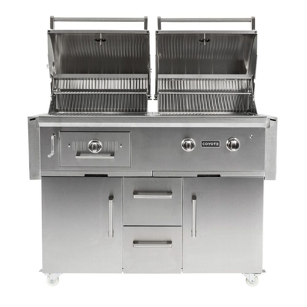 Ananiver forlænge Gutter Coyote Stainless Steel Freestanding Gas & Charcoal Combo Grill, 50-Inch  (C1HY50-CT)
