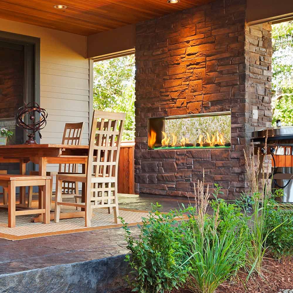 Outdoor Lifestyles Lanai 48Inch Linear Outdoor SeeThrough Gas