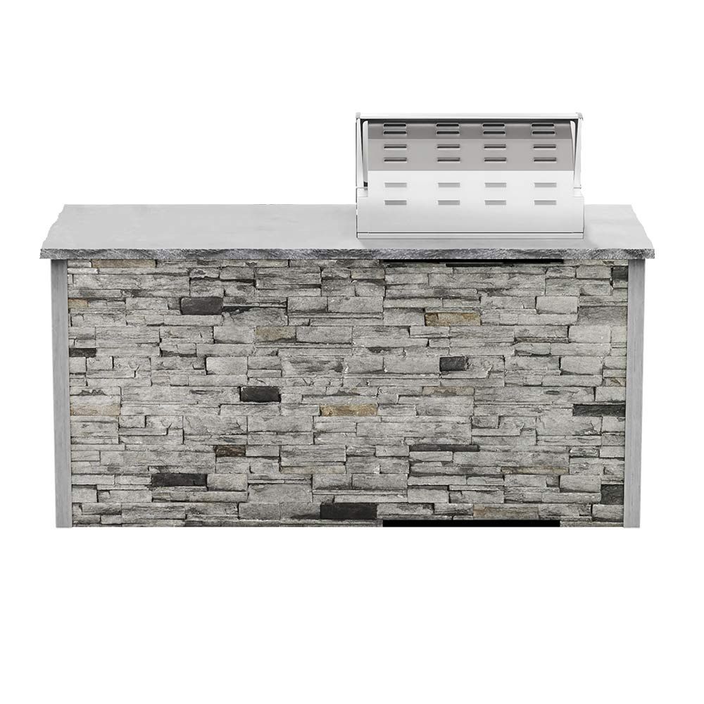 6' Grill Island - Stacked Stone  Stone Gray - Coyote Outdoor Living