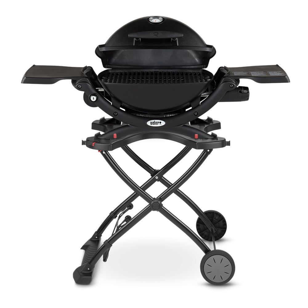 Weber Portable Propane Gas Grill with Side Tables on Scissor Cart (WEB-Q1200-PCART)