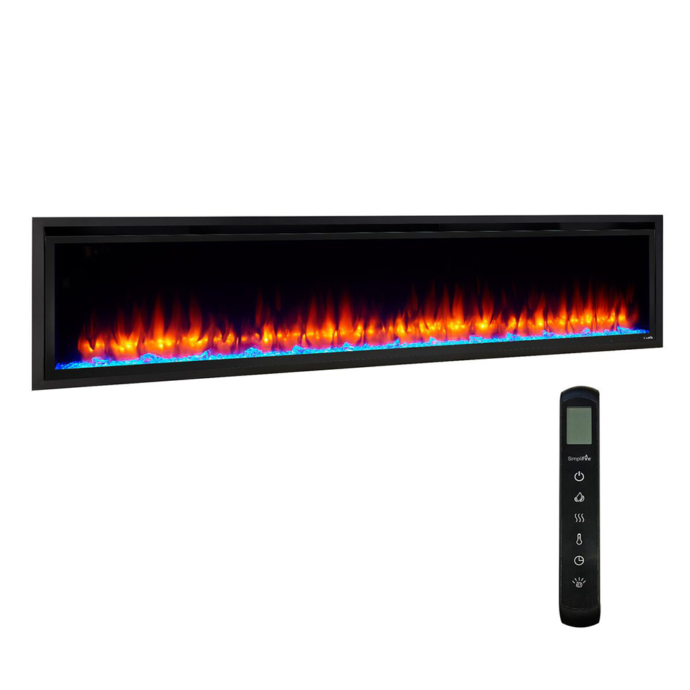SimpliFire 70-Inch Allusion Platinum Linear Electric Fireplace
